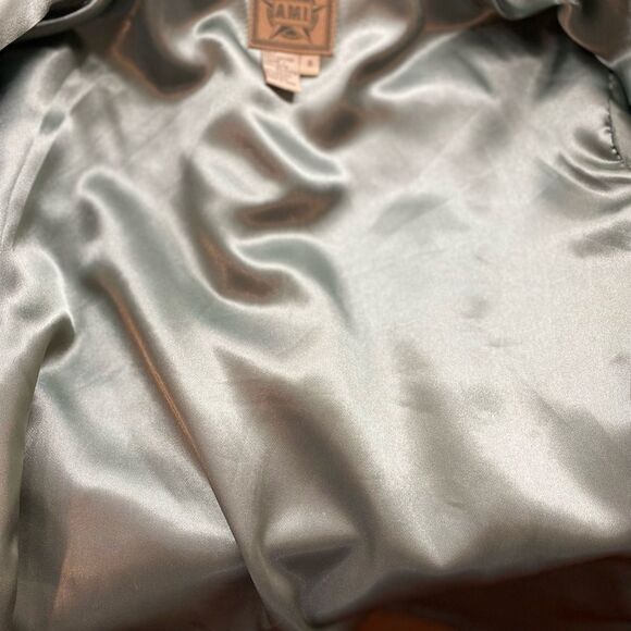 NWOT Vintage Ami Alexandre Matiussi Small grey genuine leather jacket for women - Picture 5 of 5